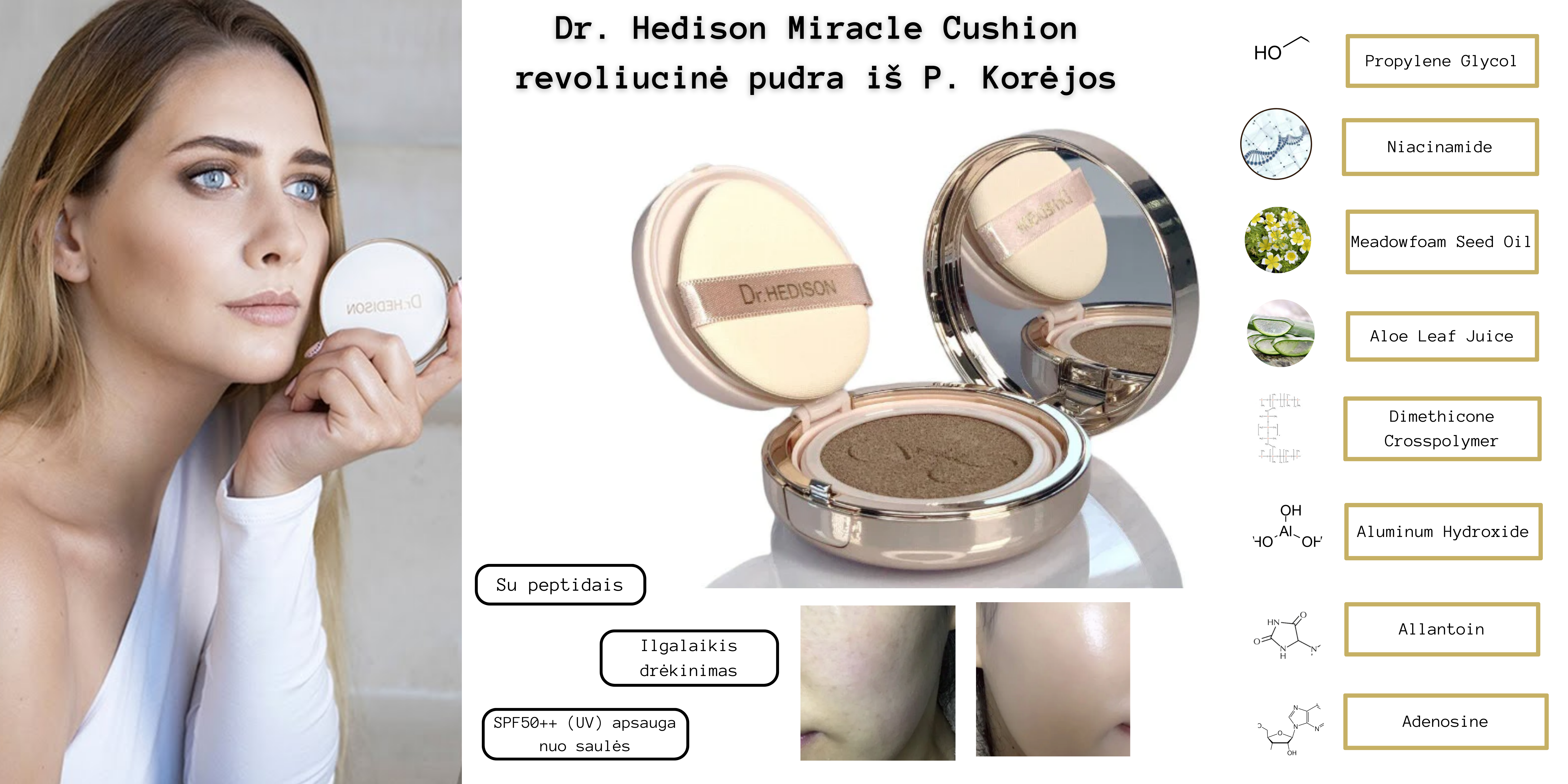 Cream powder Dr. Hedison Miracle Cushion with peptides